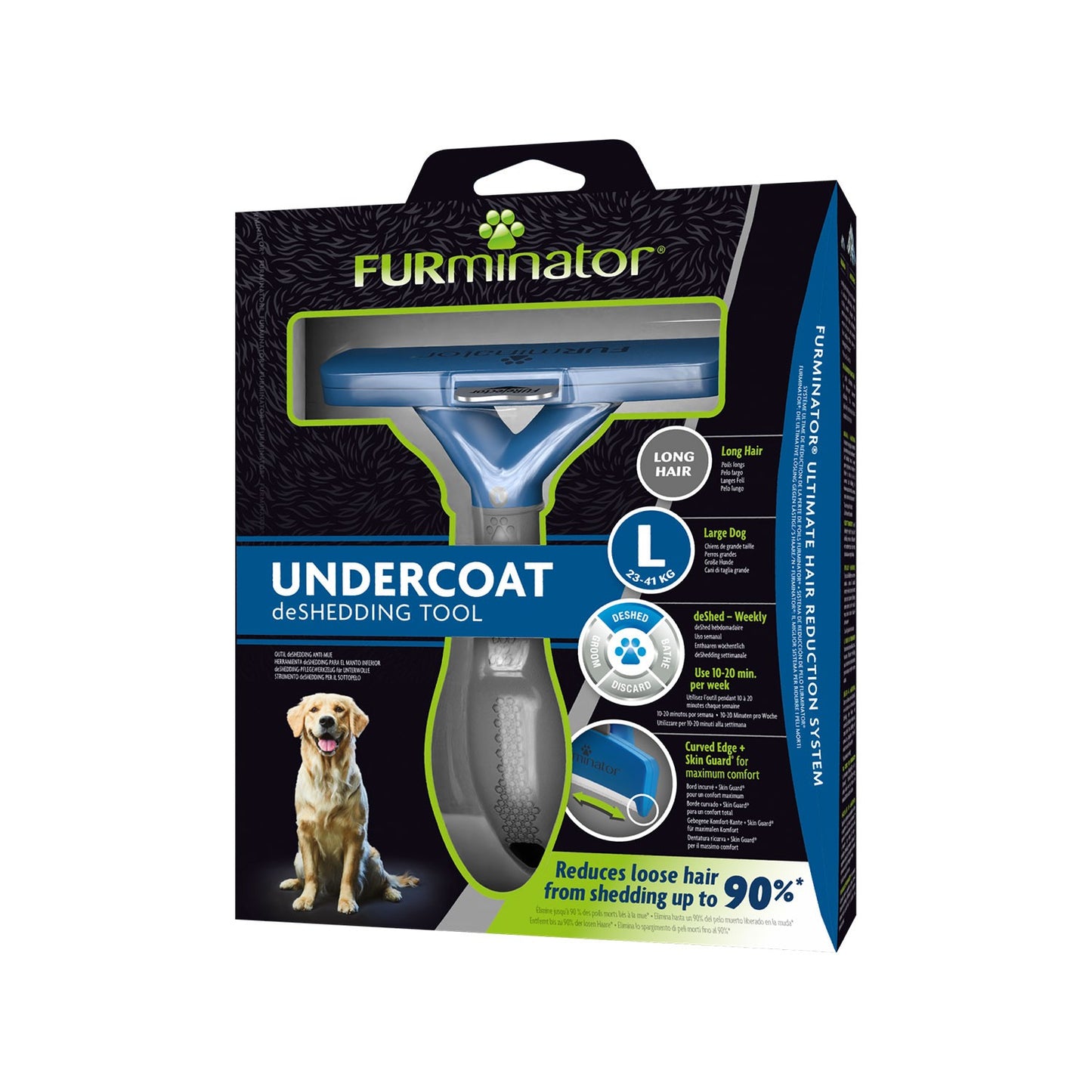 FURminator Strumento Di deShedding Rimozione Peli Morti Dal Sottopelo Per Cani A Pelo Lungo