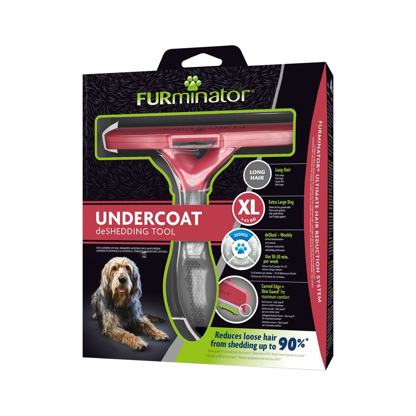 FURminator Strumento Di deShedding Rimozione Peli Morti Dal Sottopelo Per Cani A Pelo Lungo
