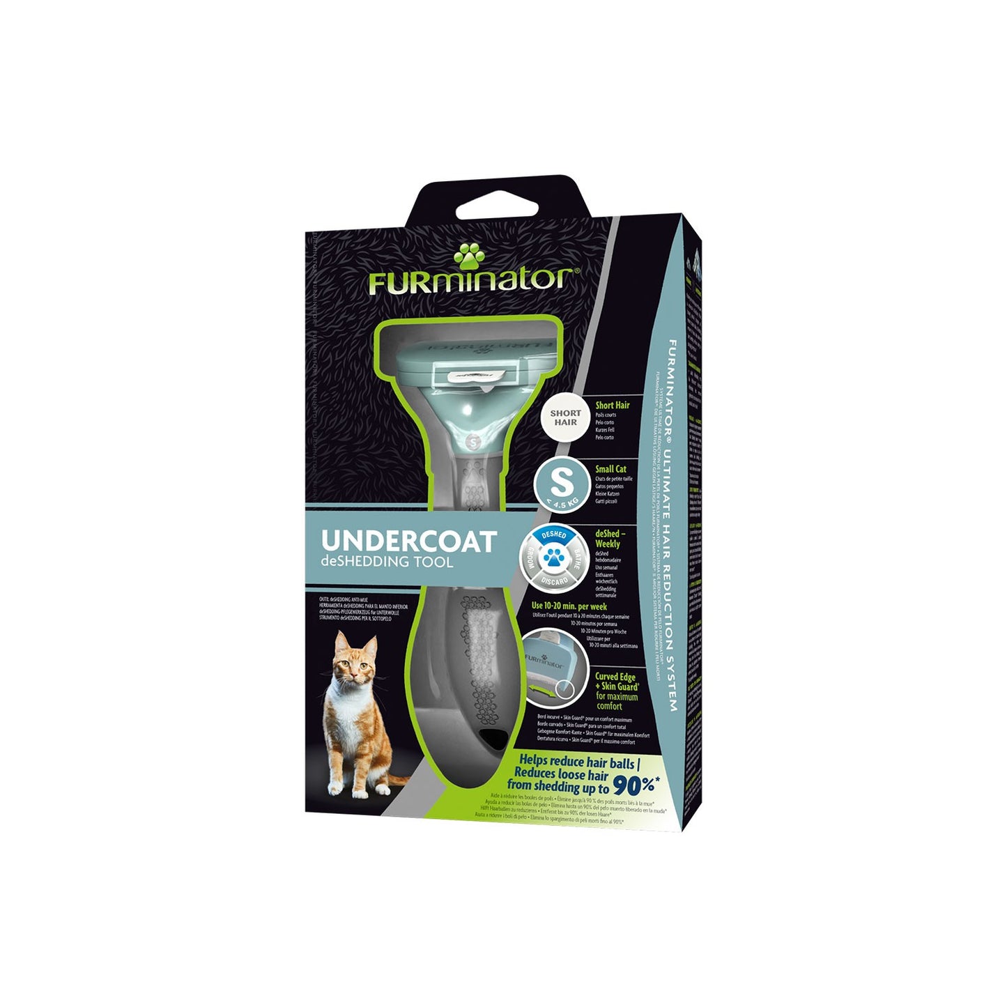 FURminator Strumento Di deShedding Rimozione Peli Morti Dal Sottopelo Per Gatti A Pelo Corto