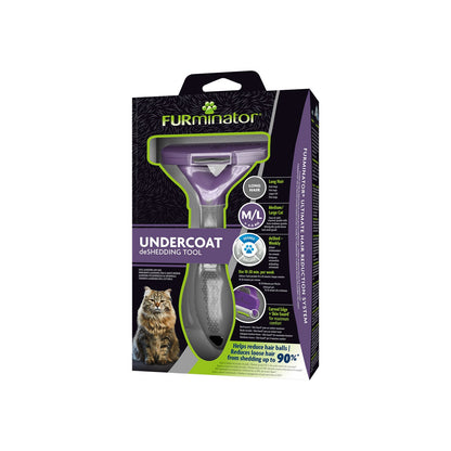FURminator Strumento Di deShedding Rimozione Peli Morti Dal Sottopelo Per Gatti A Pelo Lungo