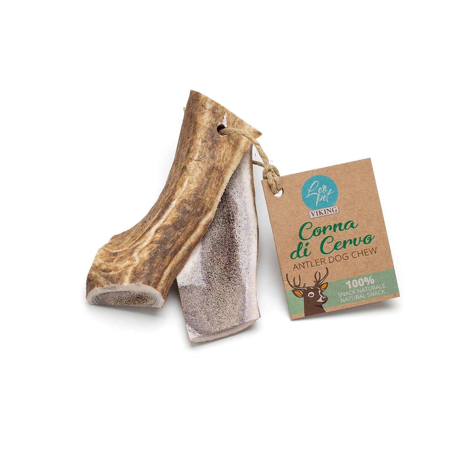 LeoPet Viking Corna Di Cervo Aperte Naturali Da Masticare Per Cani