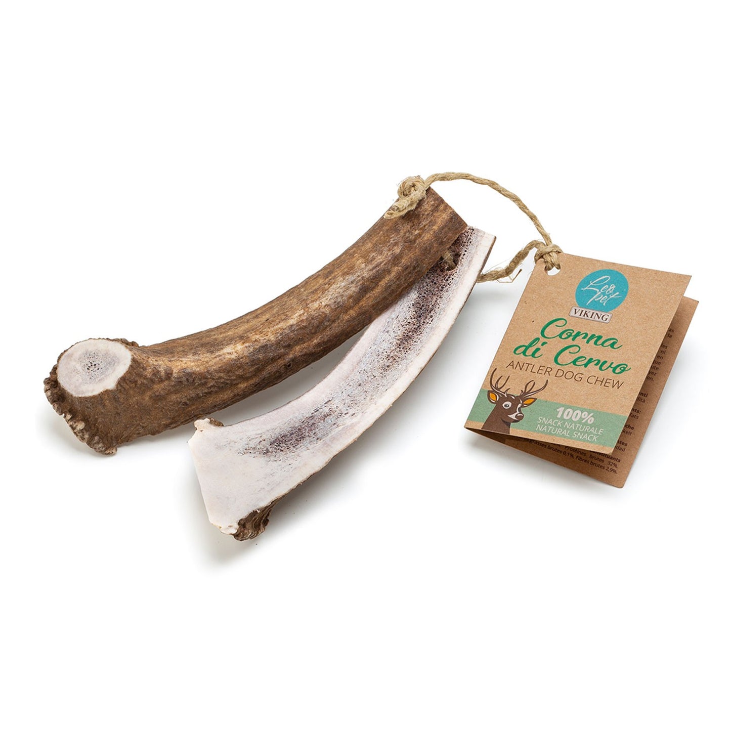 LeoPet Viking Corna Di Cervo Aperte Naturali Da Masticare Per Cani
