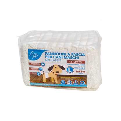 LeoPet Pannolini Igienici Assorbenti A Fascia Per Cani Maschi 12pz