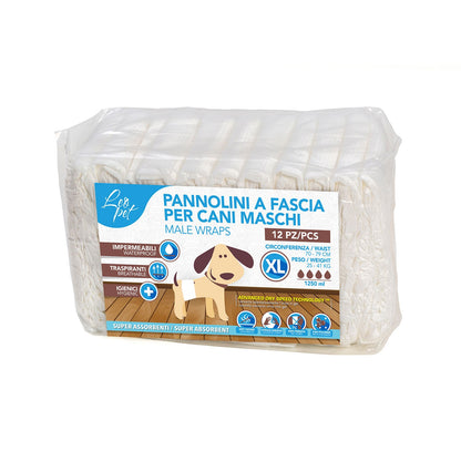 LeoPet Pannolini Igienici Assorbenti A Fascia Per Cani Maschi 12pz