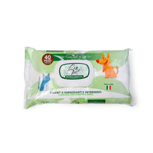 LeoPet Salviettine Igienizzanti E Detergenti Per Cani E Gatti 40pz All'Olio Essenziale Di Tea Tree