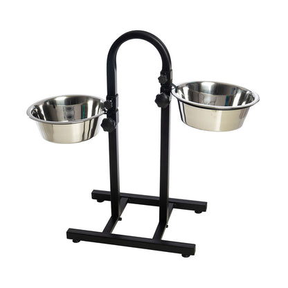 LeoPet Doppia Ciotola In Acciaio Inox Con Supporto Regolabile Ad "U"