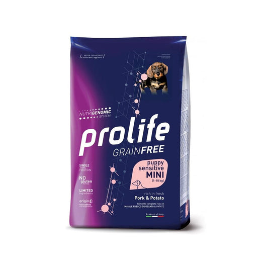 Prolife Grain Free Puppy Sensitive Pork & Potato Mini Crocchette Di Maiale E Patate Per Cuccioli Di Taglia Piccola