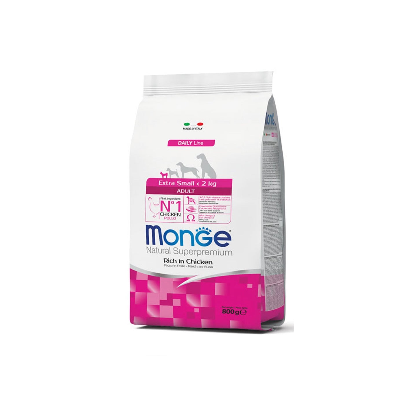 Monge Natural Superpremium Extra Small Adult Ricco di Pollo Per Cani Adulti Taglia XS