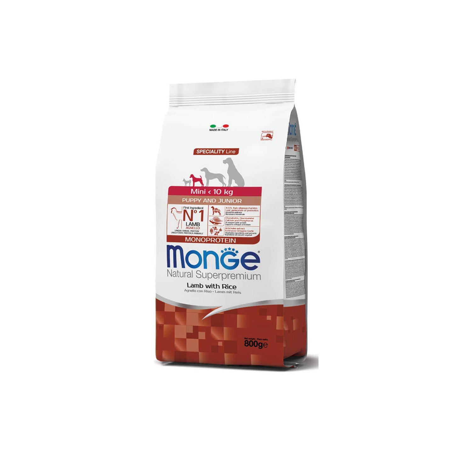 Monge Natural Superpremium Mini Puppy & Junior Monoprotein Agnello con Riso Per Cuccioli Taglia Mini