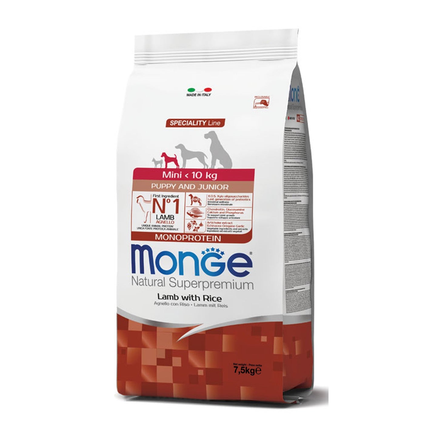 Monge Natural Superpremium Mini Puppy & Junior Monoprotein Agnello con Riso Per Cuccioli Taglia Mini
