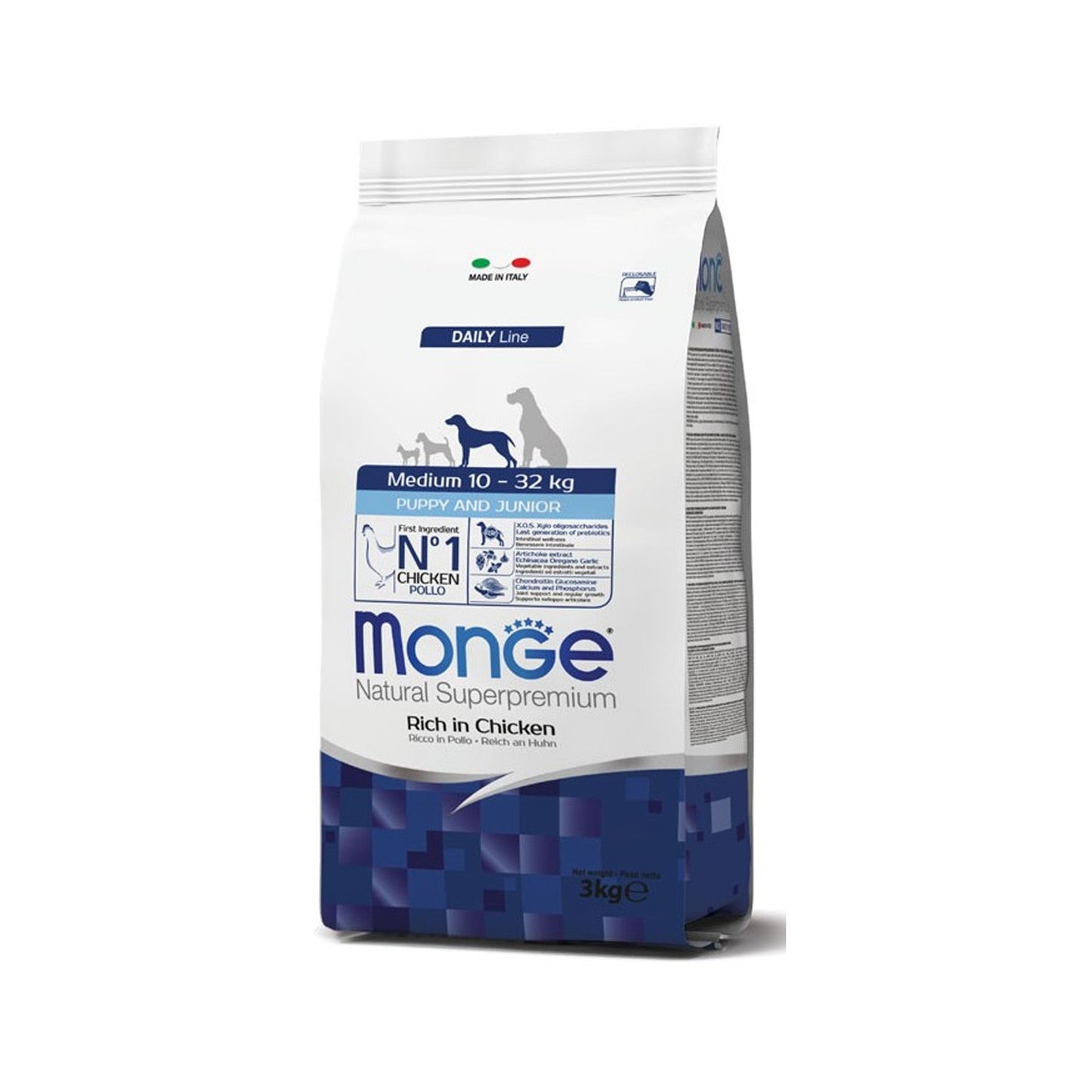 Monge Natural Superpremium Medium Puppy & Junior Ricco in Pollo Per Cuccioli Taglia Media