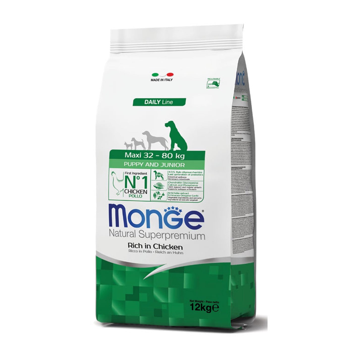 Monge Natural Superpremium Maxi Puppy & Junior Ricco in Pollo Per Cuccioli Taglia Grande