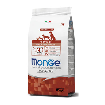 Monge Natural Superpremium All Breeds Puppy & Junior Agnello con Riso Per Cuccioli Di Tutte Le Taglie