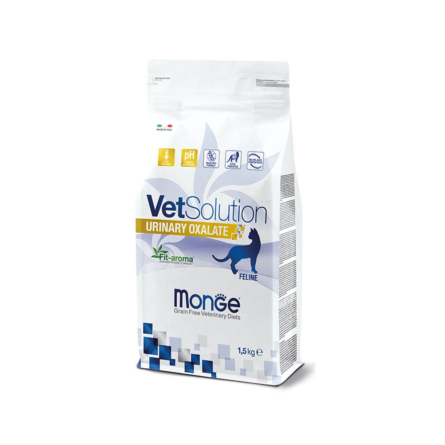 Monge VetSolution Urinary Oxalate Feline Alimento Dietetico Per Gatti Con Calcoli di Ossalati 1,5 kg