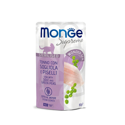 Monge Supreme Sterilised Cat Bocconcini Di Tonno Per Gatti Adulti Sterilizzati 80g