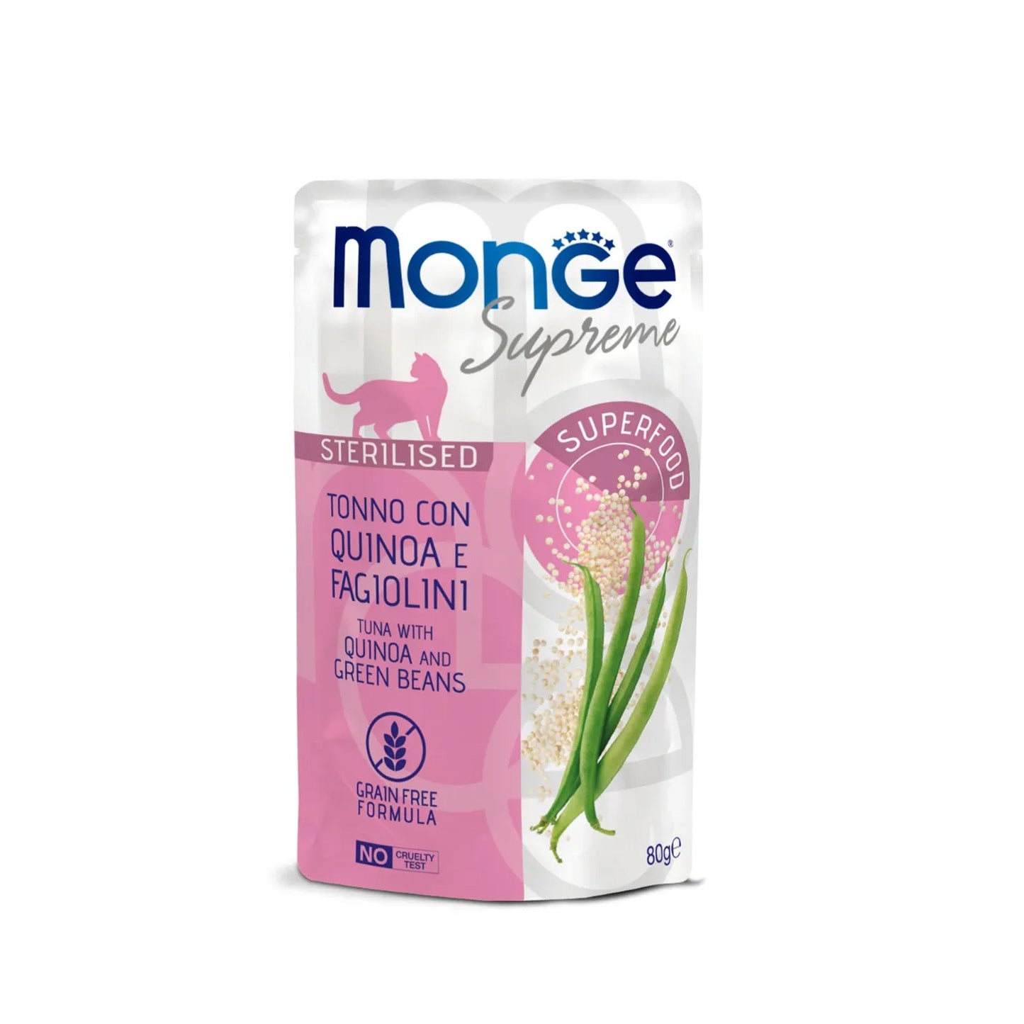 Monge Supreme Sterilised Cat Bocconcini Di Tonno Per Gatti Adulti Sterilizzati 80g