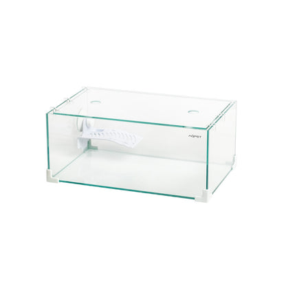 Aqpet Tortuga 40 Tartarughiera In Vetro Con Coperchio E Isola Per Tartarughe D'acqua 16L