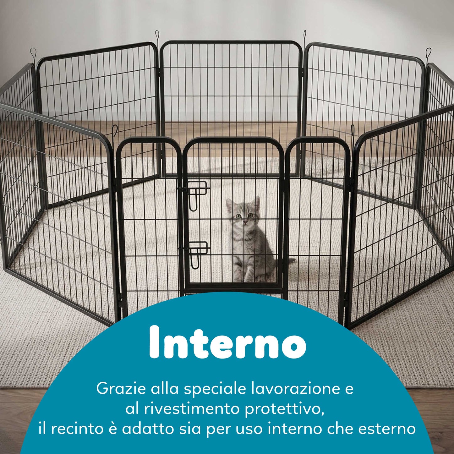 AqpetFriends Petplaypen Recinto Per Animali In Ferro Misura 80x80 cm