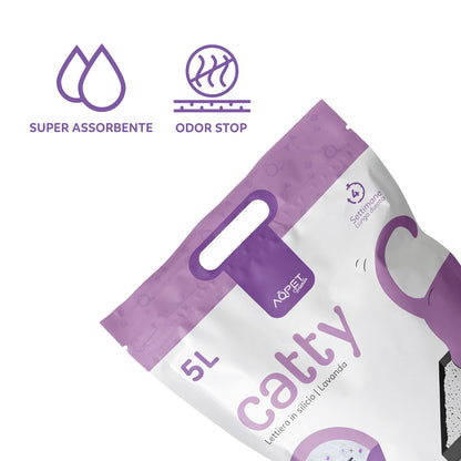 AqpetFriends Catty Pure Lettiera In Silicio per Gatti - profumazione lavanda - 5 L