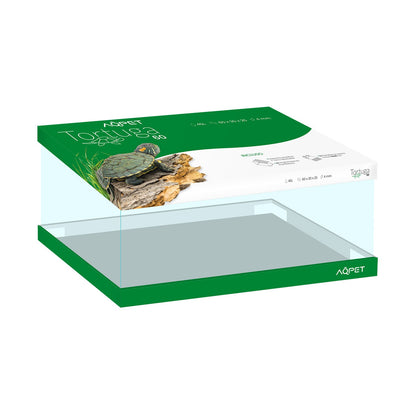 Aqpet Tortuga 60 Tartarughiera In Vetro Con Coperchio E Isola Per Tartarughe D'acqua 45L