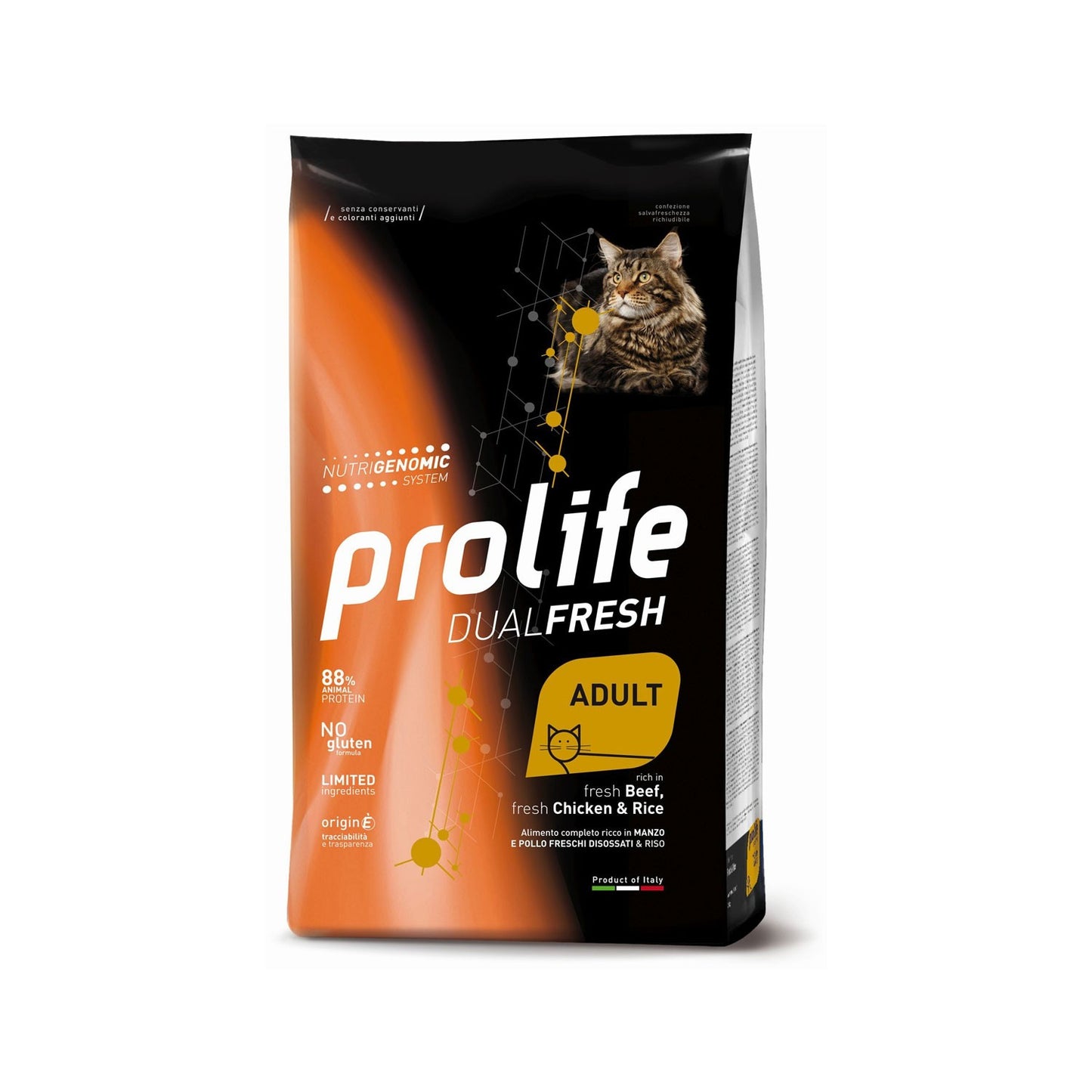 Prolife Dual Fresh Adult Fresh Beef, Chicken & Rice Crocchette Di Manzo E Pollo Freschi Con Riso Per Gatti Adulti