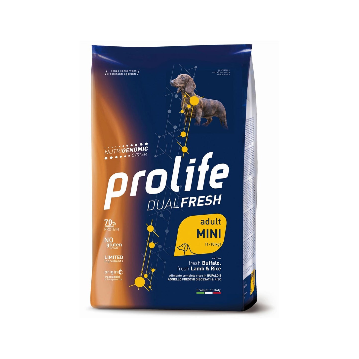 Prolife Dual Fresh Adult Fresh Buffalo, Lamb & Rice Mini Crocchette Di Bufalo E Agnello Freschi Con Riso Per Cani Adulti