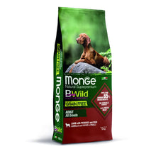 Monge BWild Natural SuperPremium Grain Free Formula All Breeds Crocchette Per Cane Adulto Agnello Con Patate E Piselli