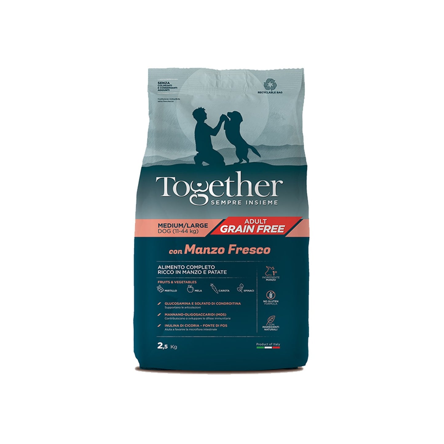 Together Adult Sensitive Grain Free Medium/Large Beef & Potato Crocchette Manzo E Patate Per Cani Adulti Di Taglia Media/Grande
