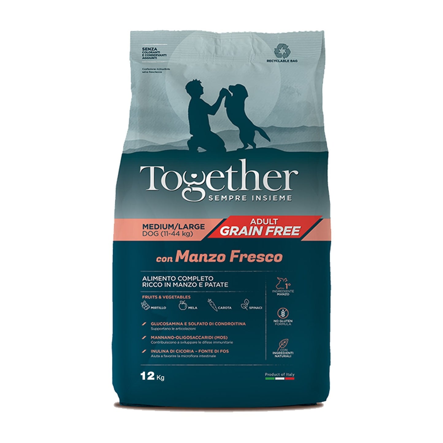 Together Adult Sensitive Grain Free Medium/Large Beef & Potato Crocchette Manzo E Patate Per Cani Adulti Di Taglia Media/Grande