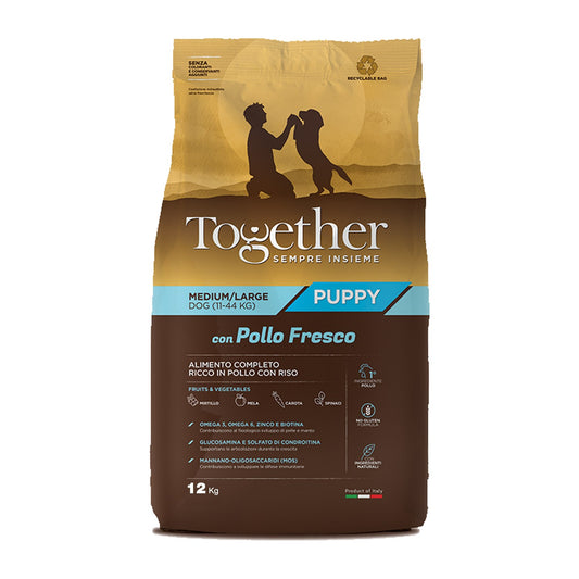 Together Puppy Medium/Large Chicken&Rice Crocchette Pollo Fresco E Riso Per Cuccioli Di Taglia Media/Grande