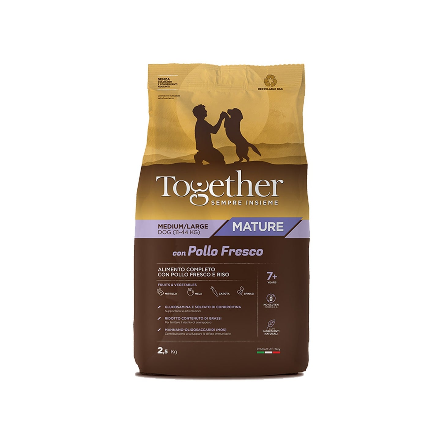 Together Mature Medium/Large Chicken&Rice Crocchette Pollo Fresco E Riso Per Cani Anziani Di Taglia Media/Grande