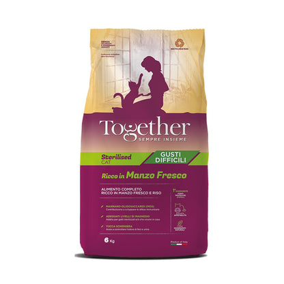 Together Cat Adult Sterilized Gusti Difficili Crocchette Al Manzo Fresco Per Gatti Adulti Sterilizzati