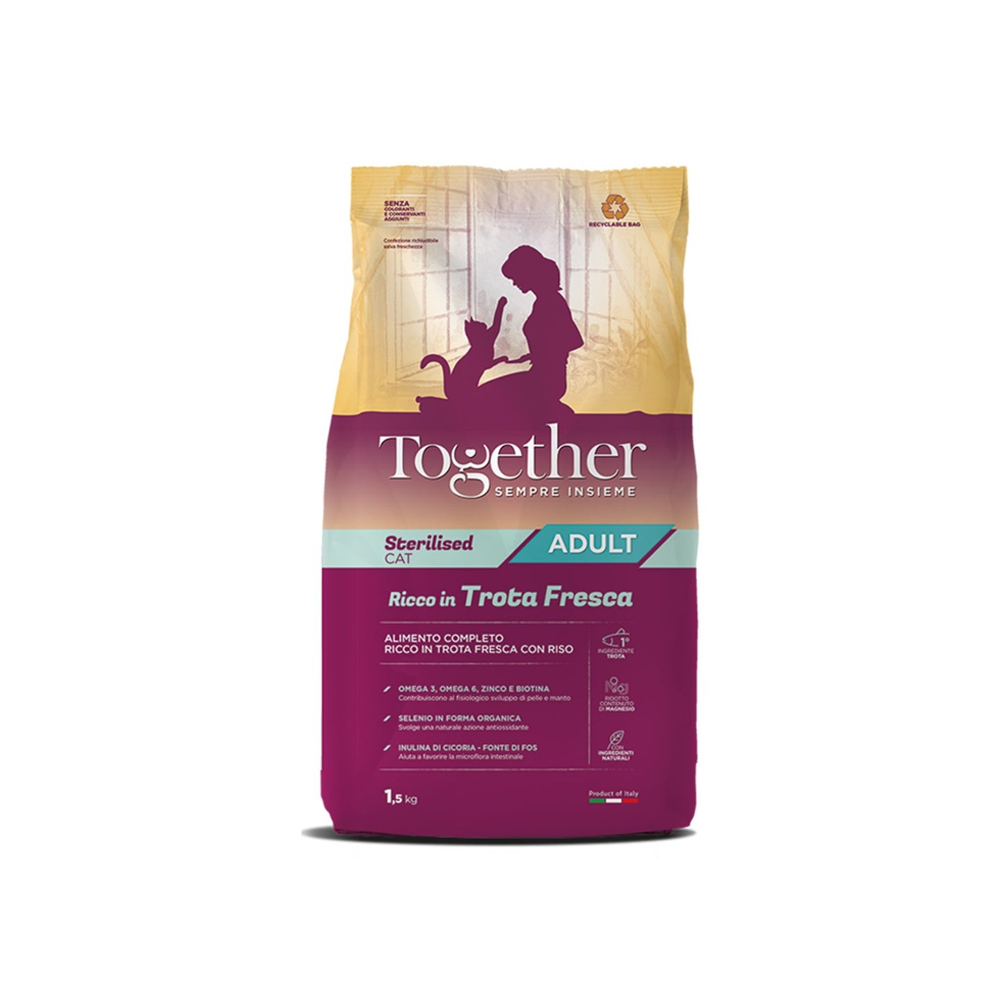 Together Cat Adult Sterilized Crocchette Alla Trota Fresca Per Gatti Adulti Sterilizzati
