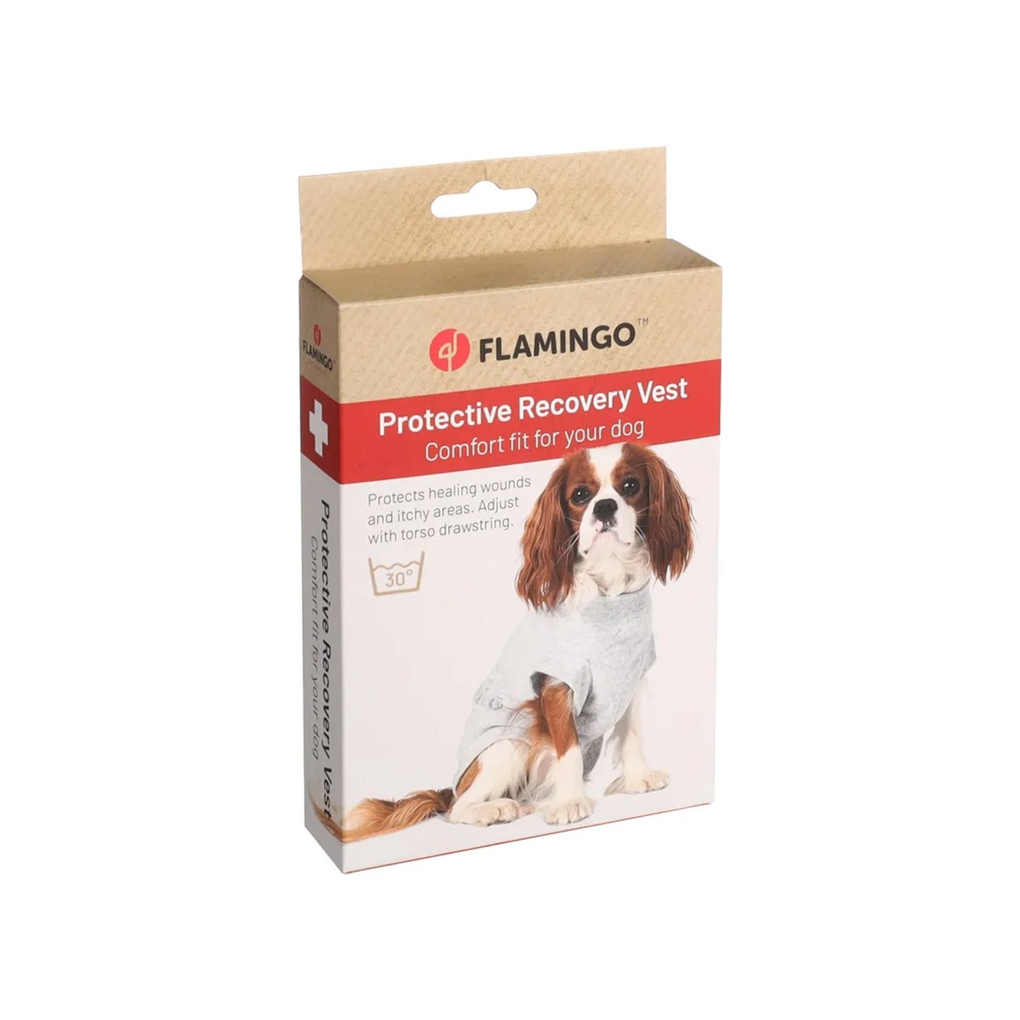 Flamingo Body Safety Felpa Protettiva In Cotone Per Cani Con Chiusura A Bottoni