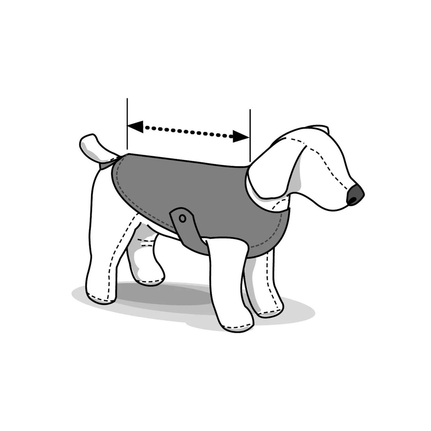 Flamingo Body Safety Felpa Protettiva In Cotone Per Cani Con Chiusura A Bottoni