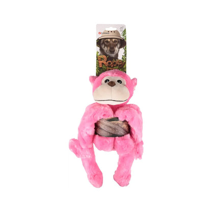 Flamingo Wende Peluche Per Cani Con Corda Interna A Forma Di Scimmia Rosa Con Effetto Sonoro