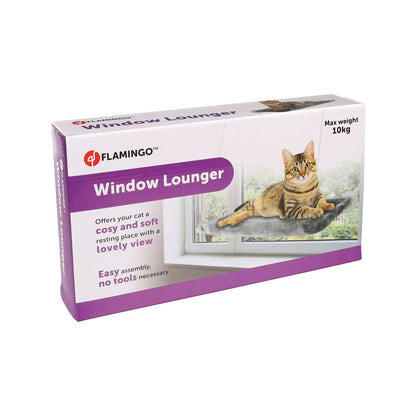 Flamingo Chill Amaca Da Finestra Con Rivestimento In Peluche E Supporto a Ventosa Per Gatti