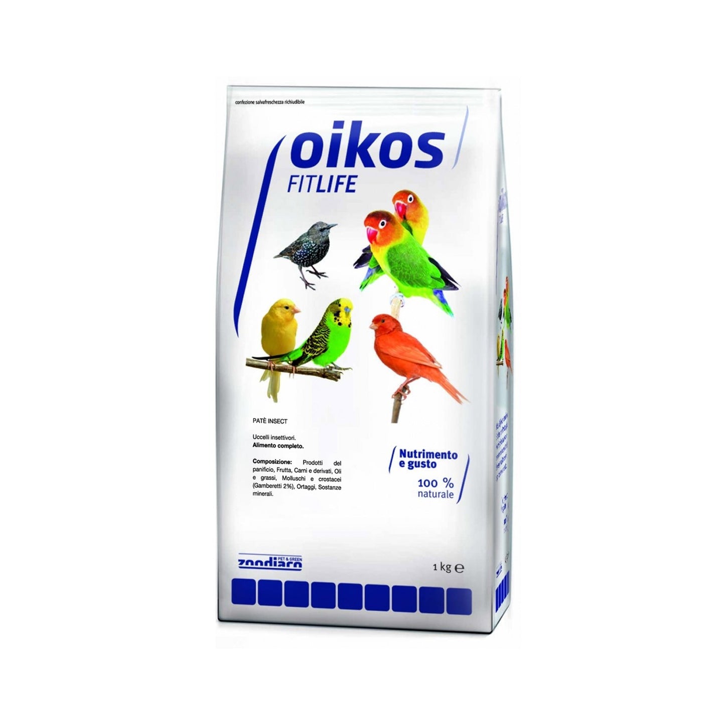 Oikos FitLife Petè Insect Alimento Completo Per Uccelli Insettivori 1kg