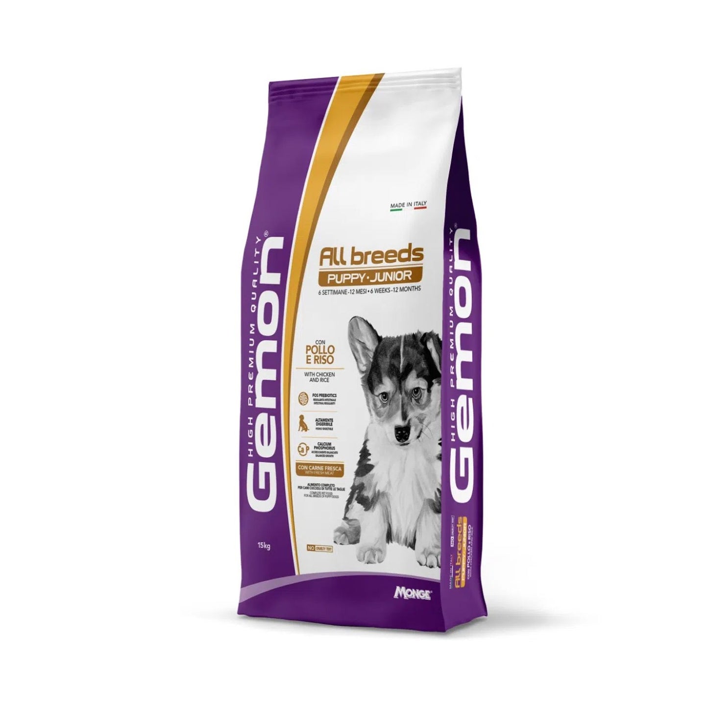 Gemon All Breeds Puppy And Junior Crocchette Con Pollo E Riso Per Cuccioli Di Tutte Le Taglie