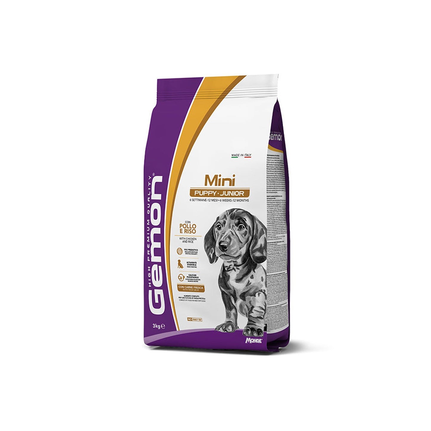 Gemon Mini Puppy And Junior Crocchette Con Pollo E Riso Per Cuccioli Di Piccola Taglia 3kg