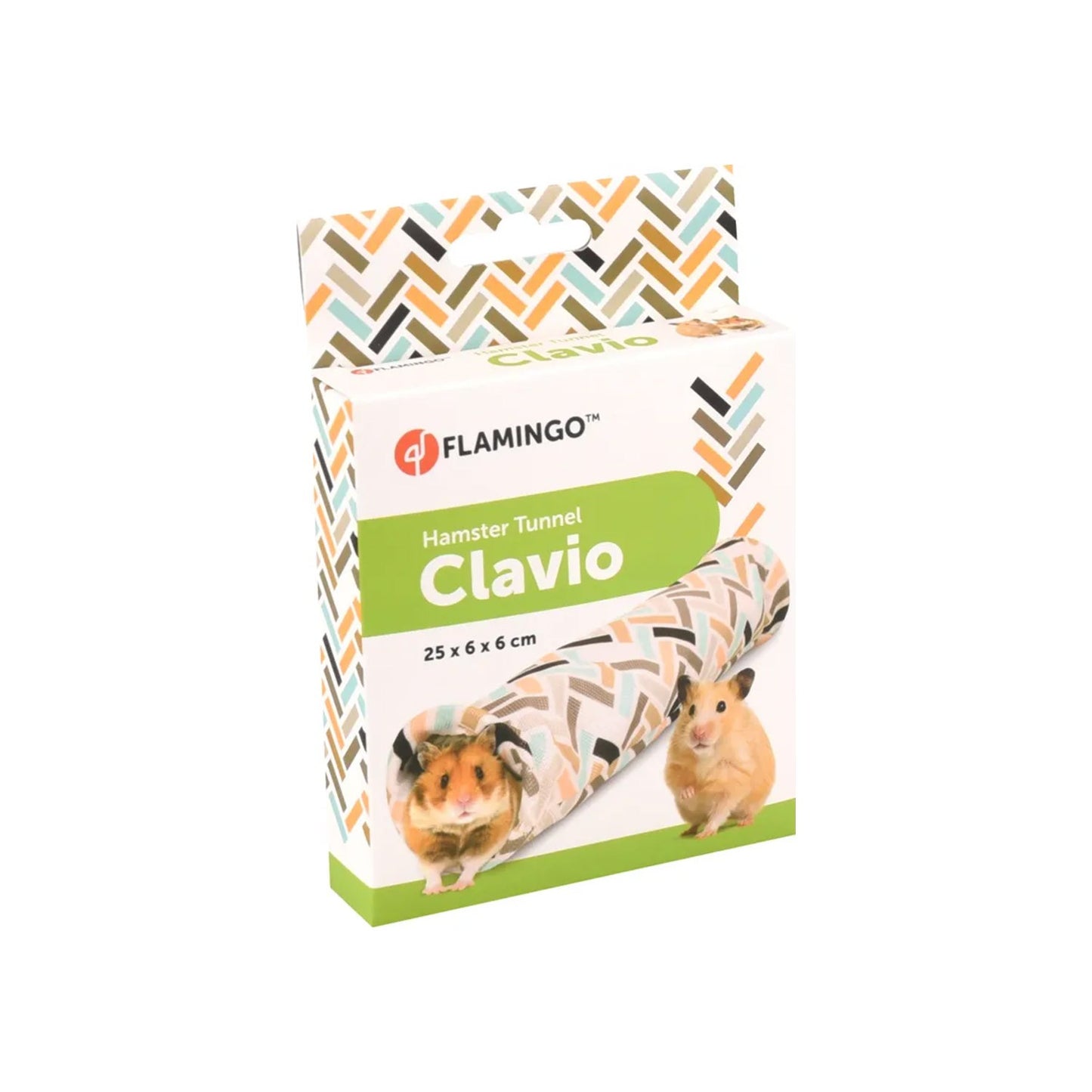 Flamingo Clavio Mix Tunnel In Tessuto Imbottito Multicolore Per Criceti D6cm
