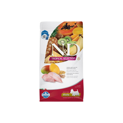 Farmina N&D Tropical Selection Adult Mini Crocchette Per Cani Adulti Di Piccola Taglia Con Pollo e Frutti Tropicali