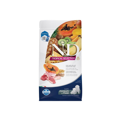 Farmina N&D Tropical Selection Puppy Medium&Maxi Crocchette Per Cuccioli Di Taglia Media Grande Con Agnello e Frutti Tropicali