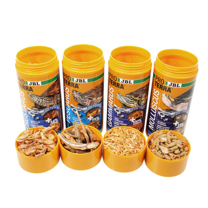 JBL Proterra Turtle Menu Assortimento Mangime 3+1 Omaggio Da 250ml Per Tartarughe D'acqua E Di Palude
