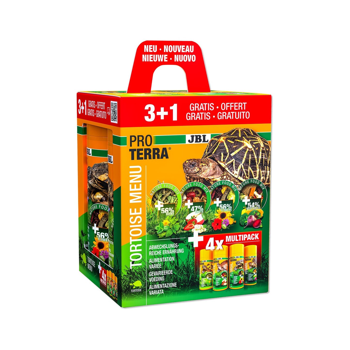 JBL Proterra Tortoise Menu Assortimento Mangime 3+1 Omaggio Da 250ml Per Tartarughe Di Terra