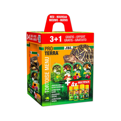 JBL Proterra Tortoise Menu Assortimento Mangime 3+1 Omaggio Da 250ml Per Tartarughe Di Terra