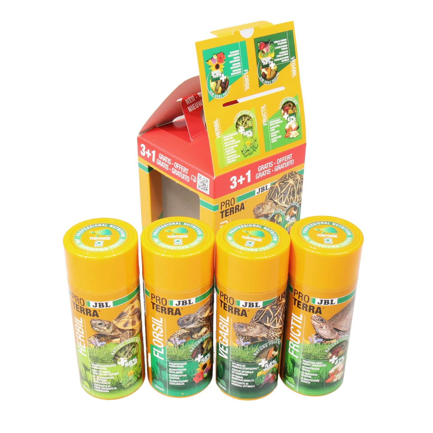 JBL Proterra Tortoise Menu Assortimento Mangime 3+1 Omaggio Da 250ml Per Tartarughe Di Terra