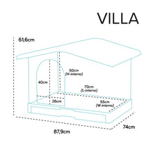 AqpetFriends Villa Medium Cuccia In Plastica Smontabile Per Cani di Taglia Media Colore Marrone