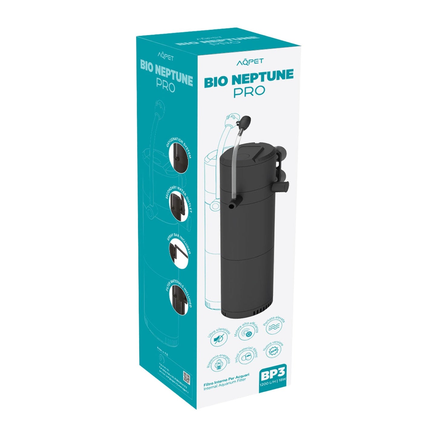 Aqpet BIO Neptune Pro Filtro Interno di Alta Qualit? Per Acquari Dolci, Marini e Tartarughiere