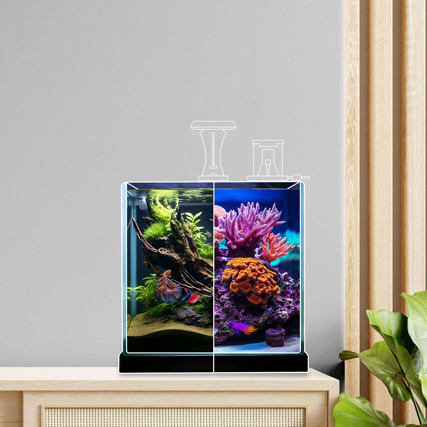 Aqpet Qube Kit 25 Sistema Completo E Funzionale Per Acquari D?acqua Dolce E Marina 19L